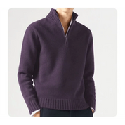 Polo Jumper - Men's Knitted Quarter Zip Sweater Pullover