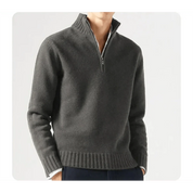 Polo Jumper - Men's Knitted Quarter Zip Sweater Pullover