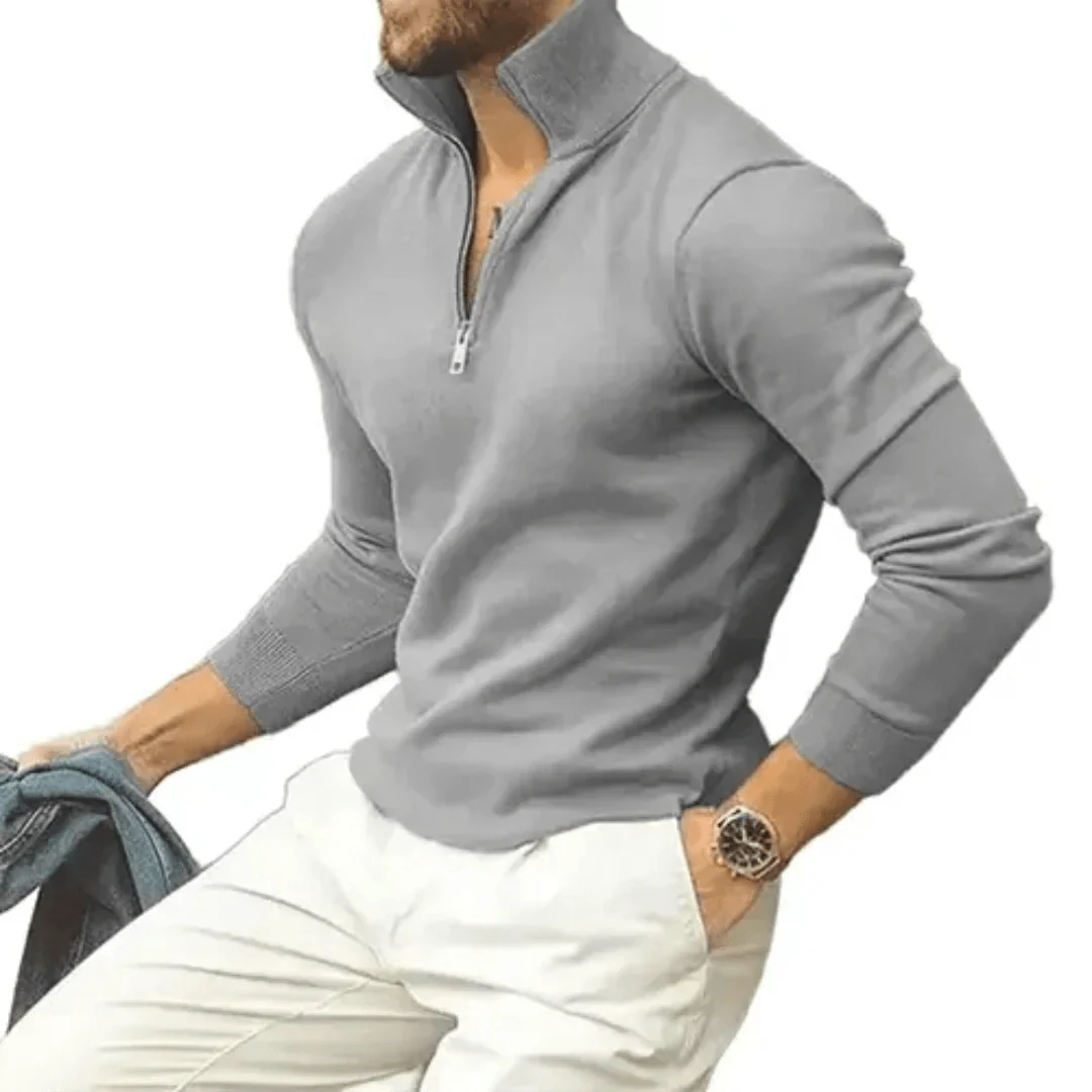Polo Jumper | Long Sleeve | Pullover | Quarter Zip Jumper | Men's Quarter Zip Sweater