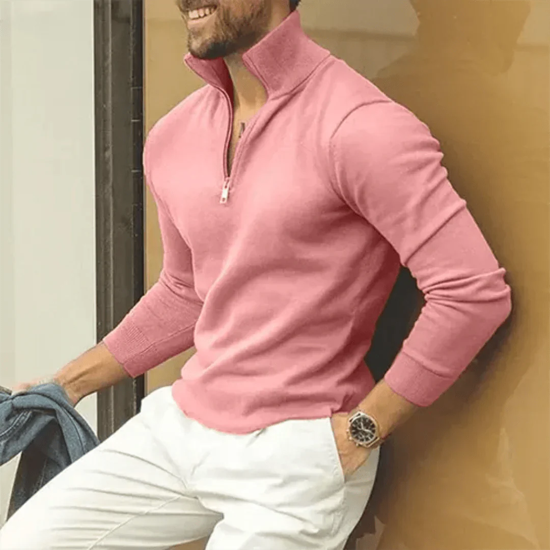 Polo Jumper | Long Sleeve | Pullover | Quarter Zip Jumper | Men's Quarter Zip Sweater