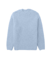 Mens oversized textured wool blend knit jumper Light Blue