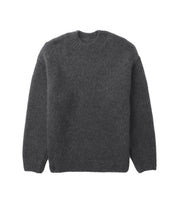Mens oversized textured wool blend knit jumper Grey