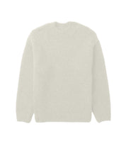 Mens oversized textured wool blend knit jumper Beige