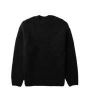 Mens oversized textured wool blend knit jumper Black