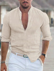 Summer Shirt - Buttoned Up - Long Sleeve - Linen Shirt - Men's Shirt