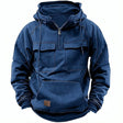 Half Zip Hoodie - Pullover - Kangaroo Pocket - Cargo Hoodie - Men's Hoodie