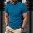 Men's T-Shirt - Short Sleeve - Regular Fit - Waffle Shirt - Round Neck T-Shirt