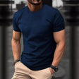 Men's T-Shirt - Short Sleeve - Regular Fit - Waffle Shirt - Round Neck T-Shirt