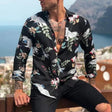 Long Sleeve Shirt - Printed - Button-Up - Hawaiian Shirt - Men's Shirt