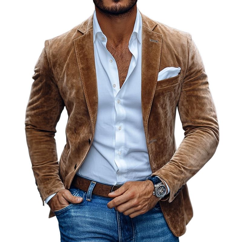 Velvet Blazer - Slim Fit - Single Breasted - Blazer Jacket - Men's Blazer