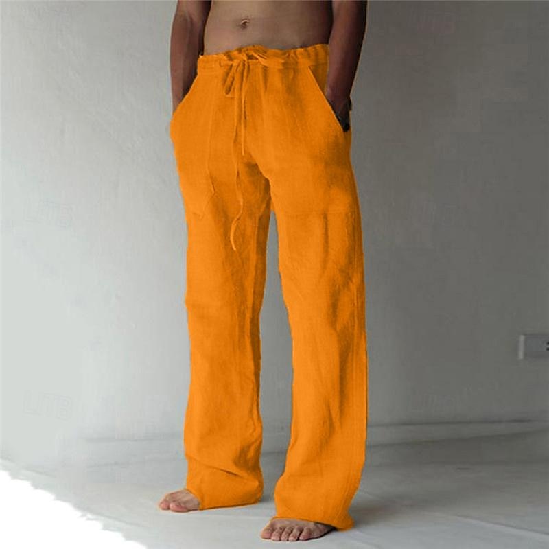 Linen Trousers - Loose Fit - Drawstring - Summer Pants - Men's Linen Pants