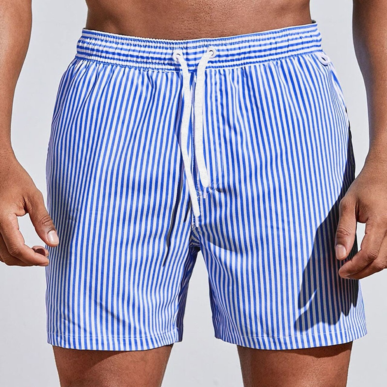 Swim Shorts | Striped | Elastic Waist | Swim Trunks | Men Beach Shorts