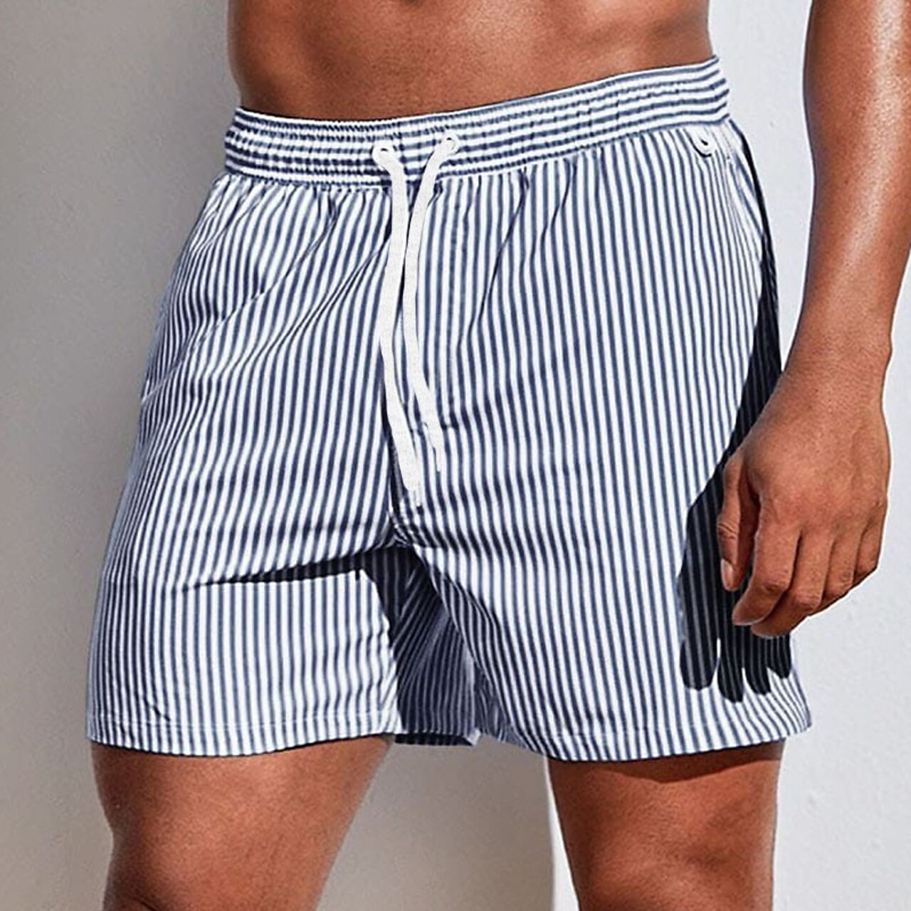 Swim Shorts | Striped | Elastic Waist | Swim Trunks | Men Beach Shorts