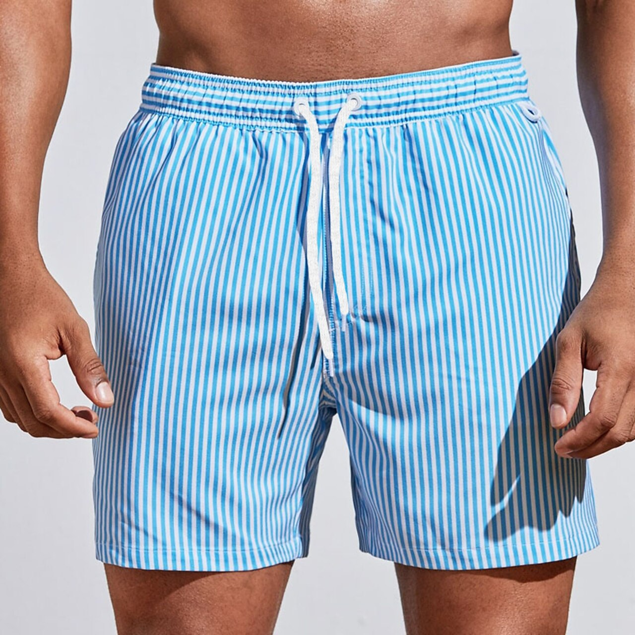 Swim Shorts | Striped | Elastic Waist | Swim Trunks | Men Beach Shorts