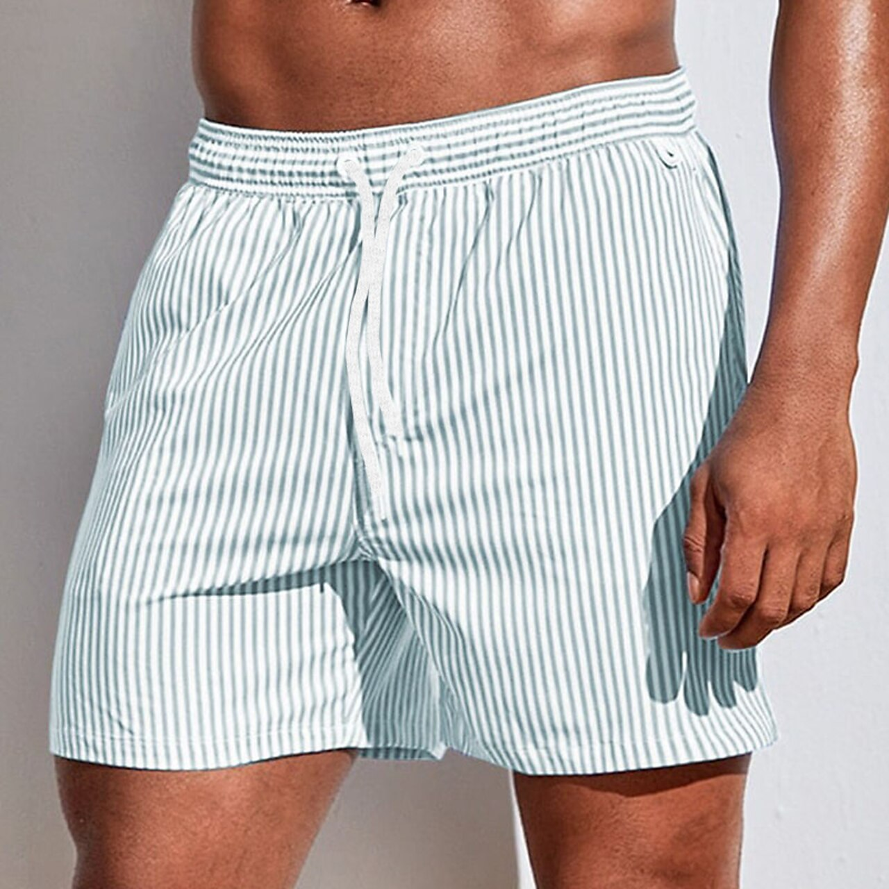 Swim Shorts | Striped | Elastic Waist | Swim Trunks | Men Beach Shorts