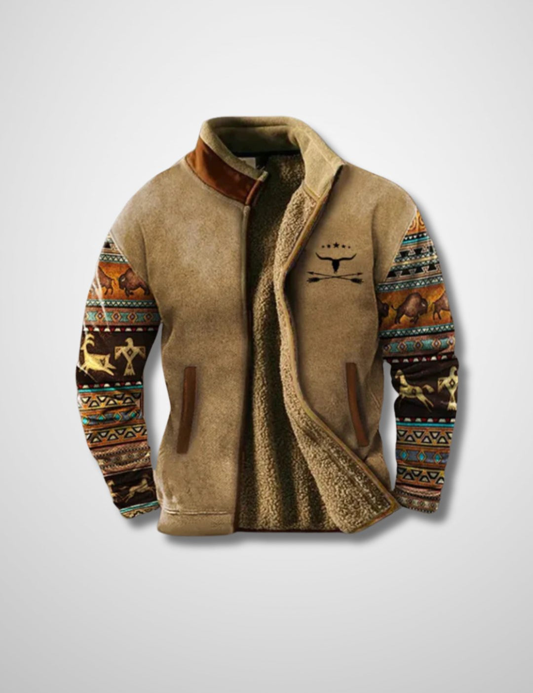 Fleece Jacket - Men's Warm Zip-Up Sherpa Lined Jacket for Winter