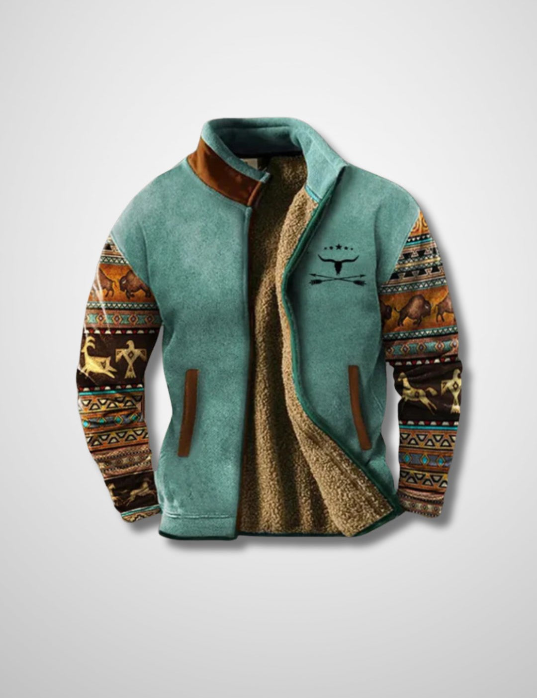 Fleece Jacket - Men's Warm Zip-Up Sherpa Lined Jacket for Winter