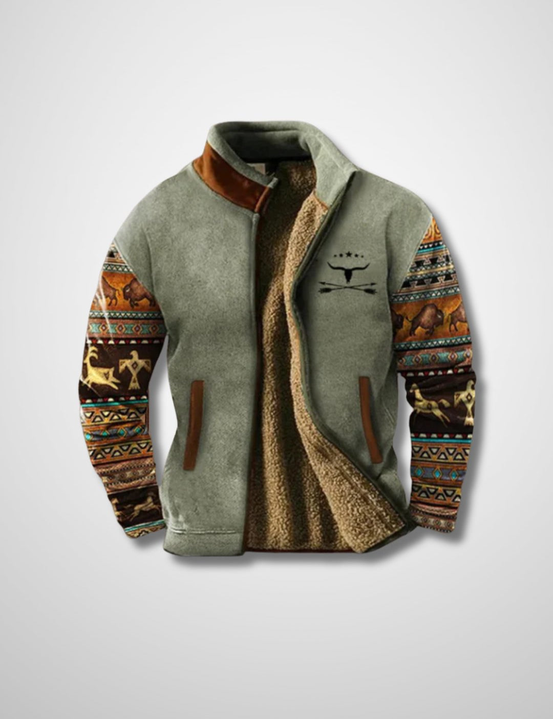 Fleece Jacket - Men's Warm Zip-Up Sherpa Lined Jacket for Winter