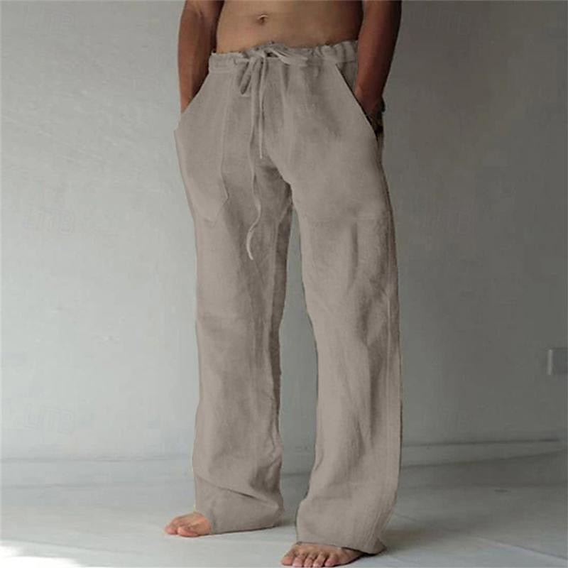 Linen Trousers - Loose Fit - Drawstring - Summer Pants - Men's Linen Pants