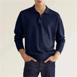 Pullover Polo Sweater | Button-Up | Long Sleeve | Knitted Sweater | Men's Knit Jumper
