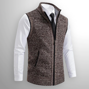 Knitted Vest - Men's Sleeveless Woolen Zip-Up Vest