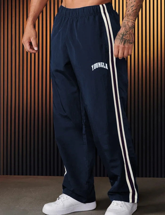 Track Pants - Men's Striped Elastic Waist Jogger Sweatpants