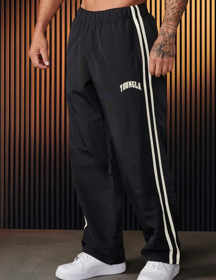 Track Pants - Men's Striped Elastic Waist Jogger Sweatpants