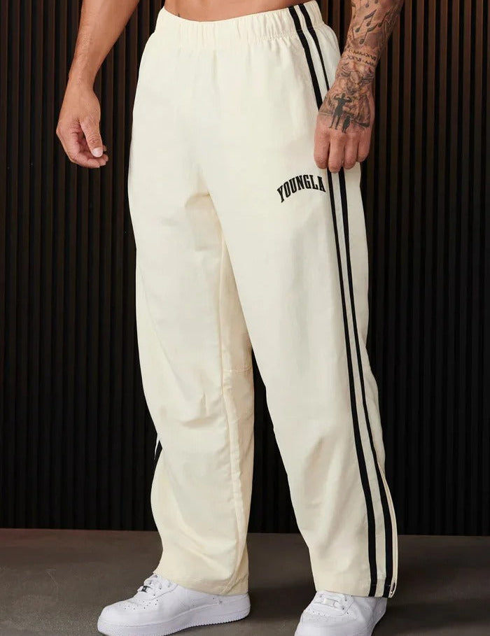 Track Pants - Men's Striped Elastic Waist Jogger Sweatpants