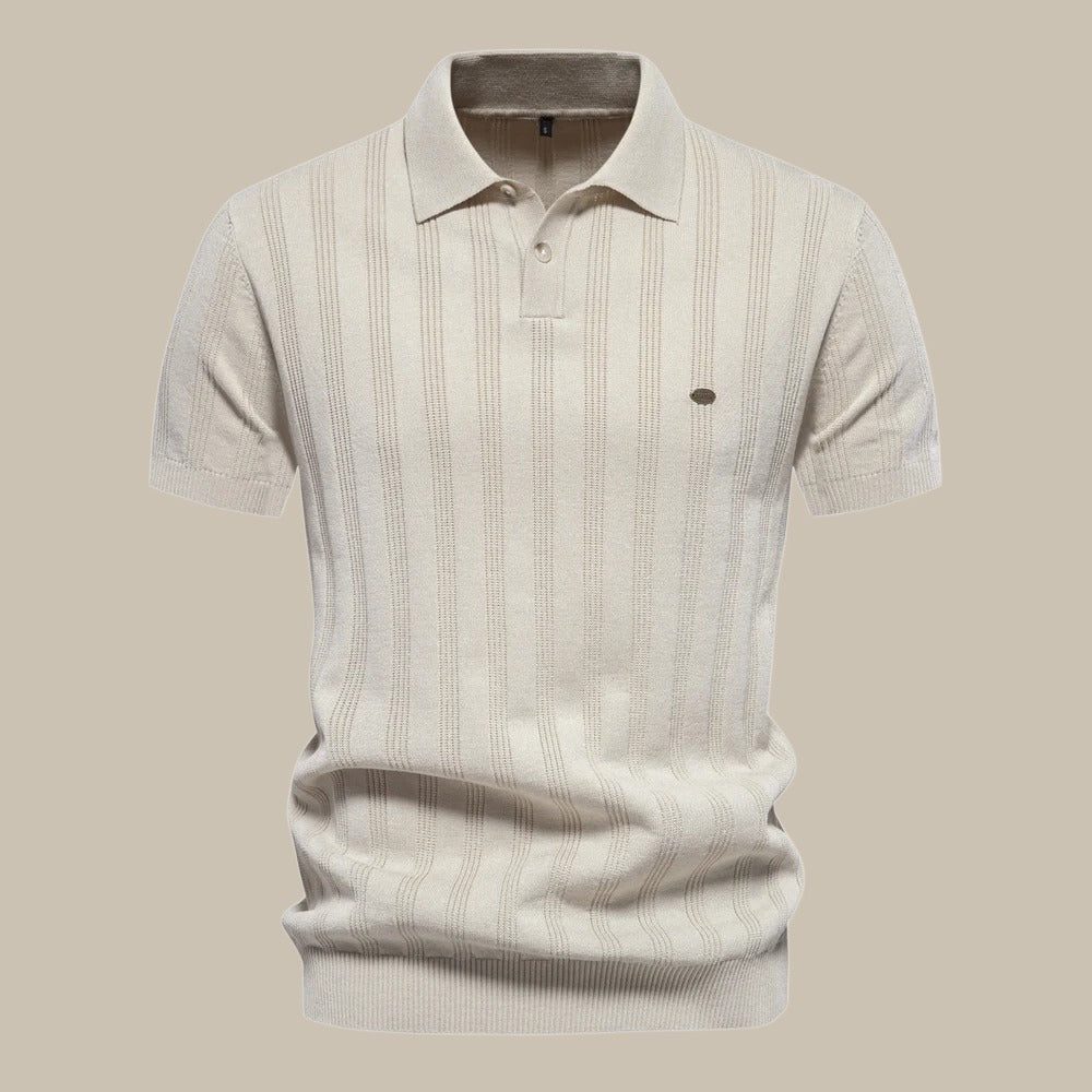Polo Shirt - Men's Short Sleeve Knitted Collared Polo T-Shirt