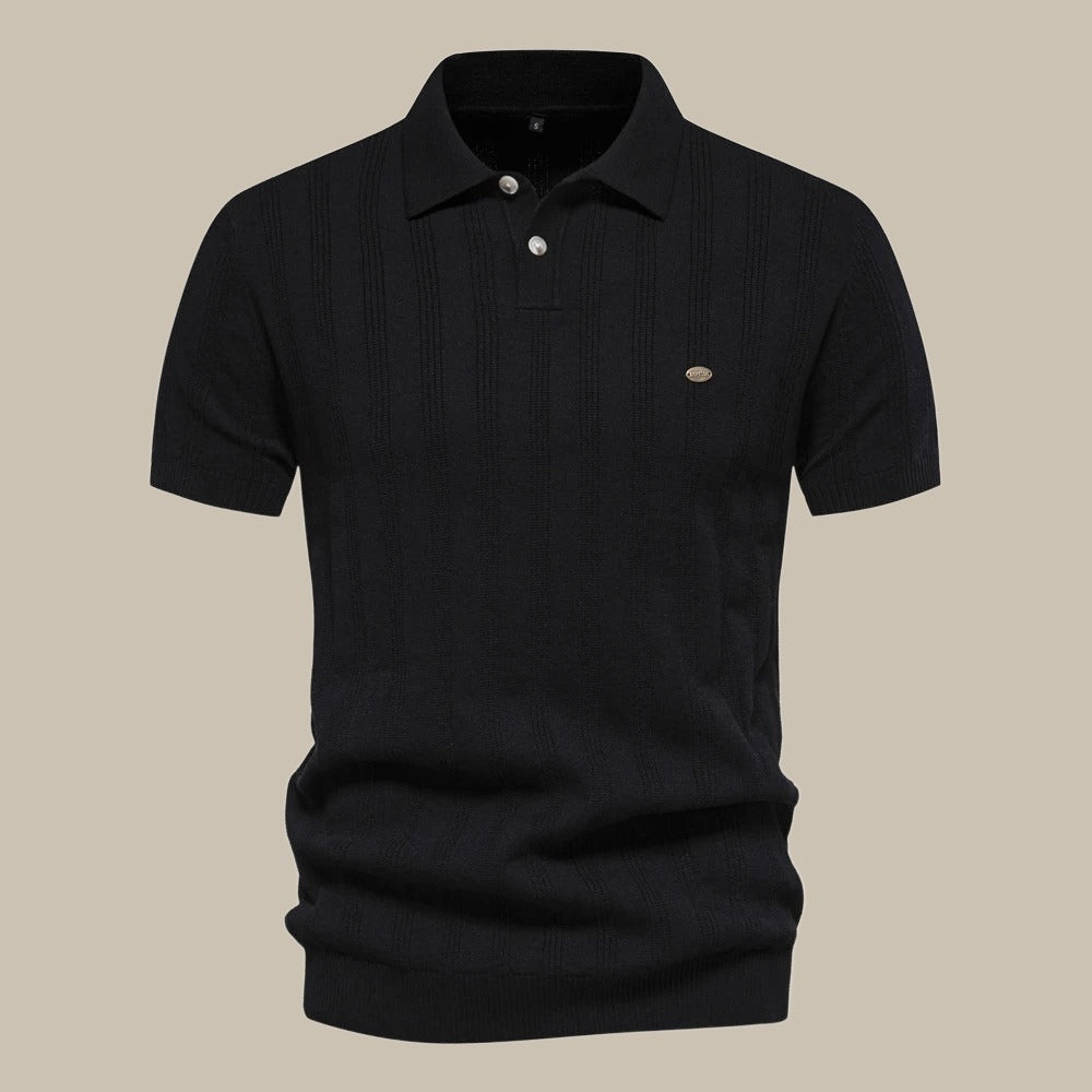Polo Shirt - Men's Short Sleeve Knitted Collared Polo T-Shirt