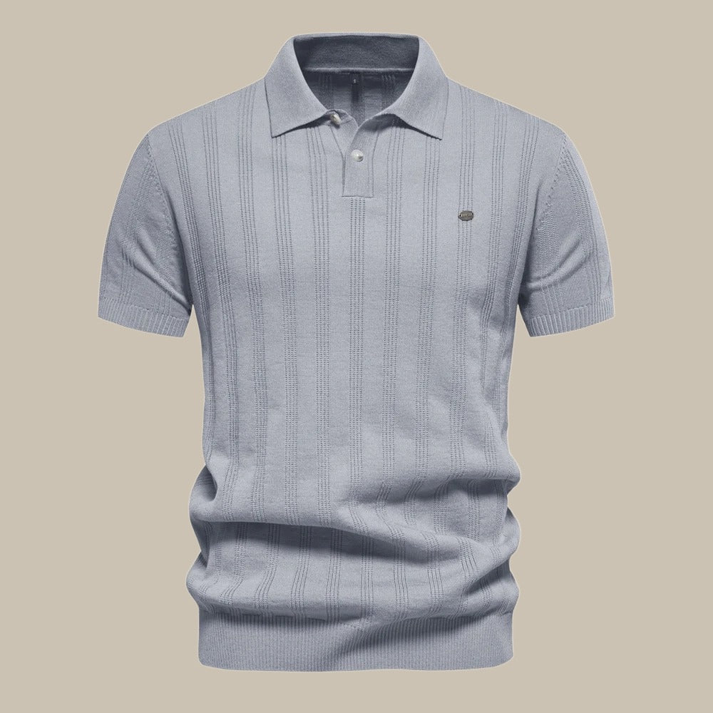 Polo Shirt - Men's Short Sleeve Knitted Collared Polo T-Shirt