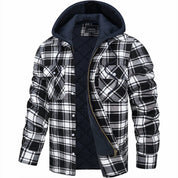 Hoodie Jacket - Plaid - Quilted Liner - Zip-Up Hoodie - Men's Jacket