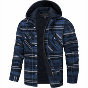 Hoodie Jacket - Plaid - Quilted Liner - Zip-Up Hoodie - Men's Jacket