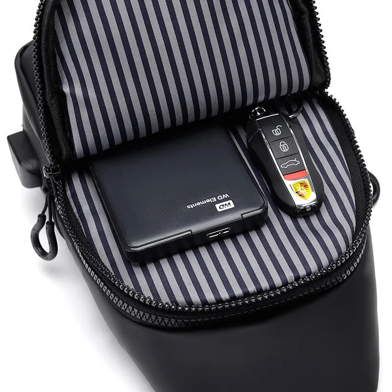 Men's Bag | Charging Port | Adjustable Strap | Waterproof Bag | Crossbody Bag