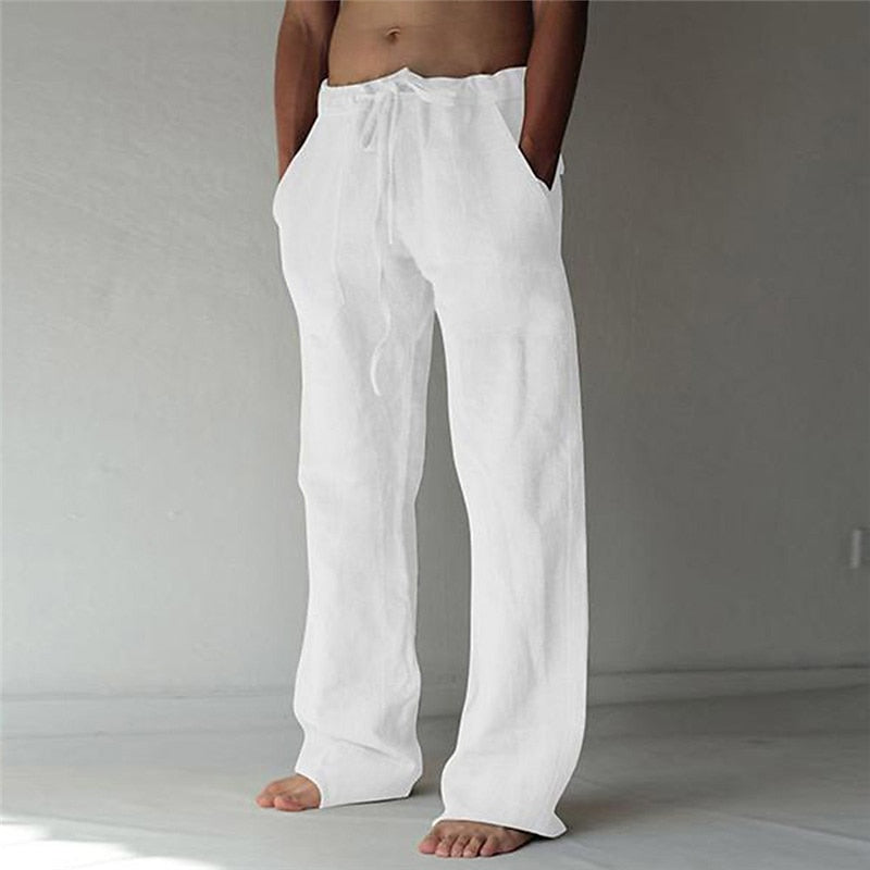 Linen Trousers - Loose Fit - Drawstring - Summer Pants - Men's Linen Pants