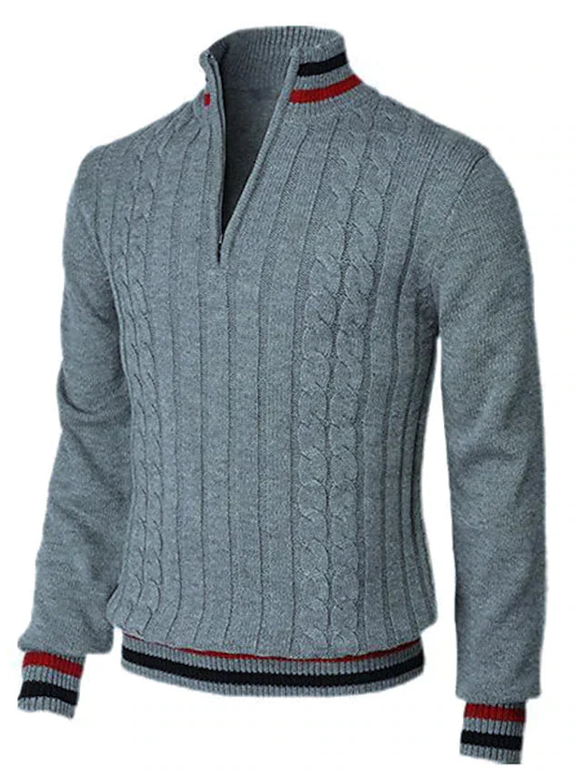 Men's Quarter Zip Sweaters | Cable Knit | Knitted | Polo Jumper | Half Zip Jumper for Men