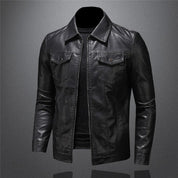 Leather Jacket - Black - Vegan Leather - Leatherette Jacket - Men's Jacket