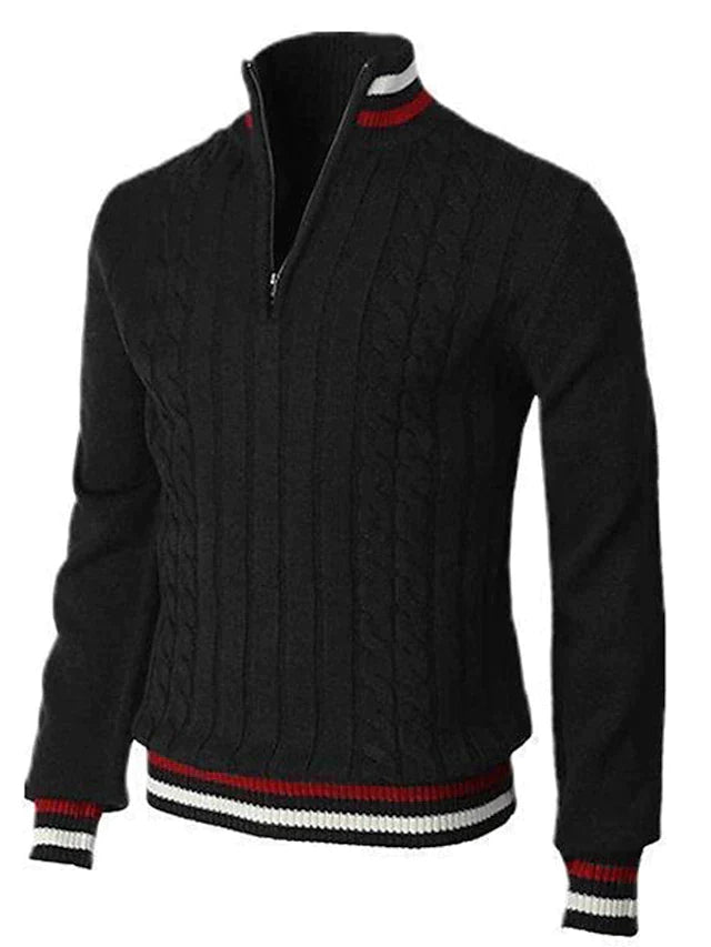Men's Quarter Zip Sweaters | Cable Knit | Knitted | Polo Jumper | Half Zip Jumper for Men