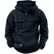 Half Zip Hoodie - Pullover - Kangaroo Pocket - Cargo Hoodie - Men's Hoodie