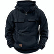 Half Zip Hoodie - Pullover - Kangaroo Pocket - Cargo Hoodie - Men's Hoodie